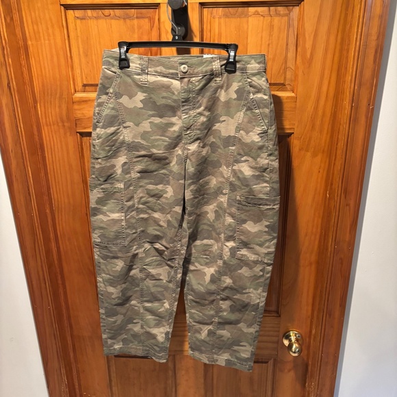 American Eagle Stretch Barrel Cargo Pants in Camo Size 8 Short NWT - Picture 2 of 8